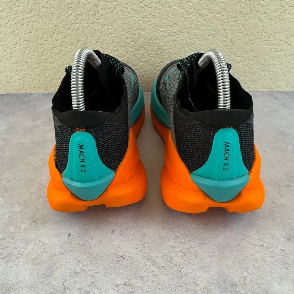 Women's Hoka Mach X2 Black Electric Aqua 9.5 B Medium